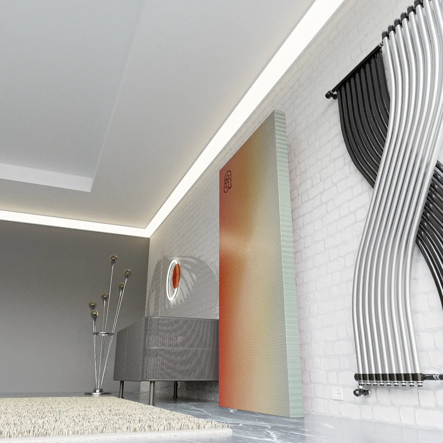 Köşe (Açılı) Led Profilleri - 80mm Beyaz Tavan Köşe LED Profil – 1114B ASL - LedProfil
