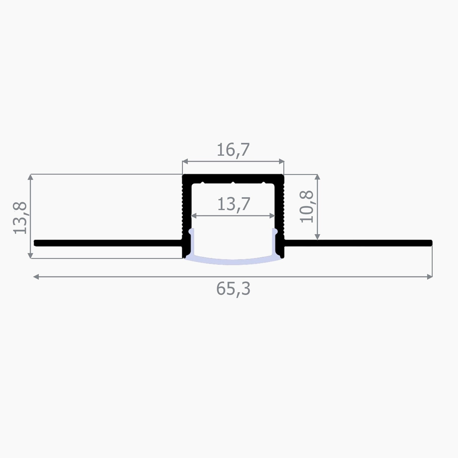 Alçıpan (Trimless) Led Profilleri - 15mm Trimless Sıva Altı (Alçıpan) LED Profil – 1615 ASL - LedProfil