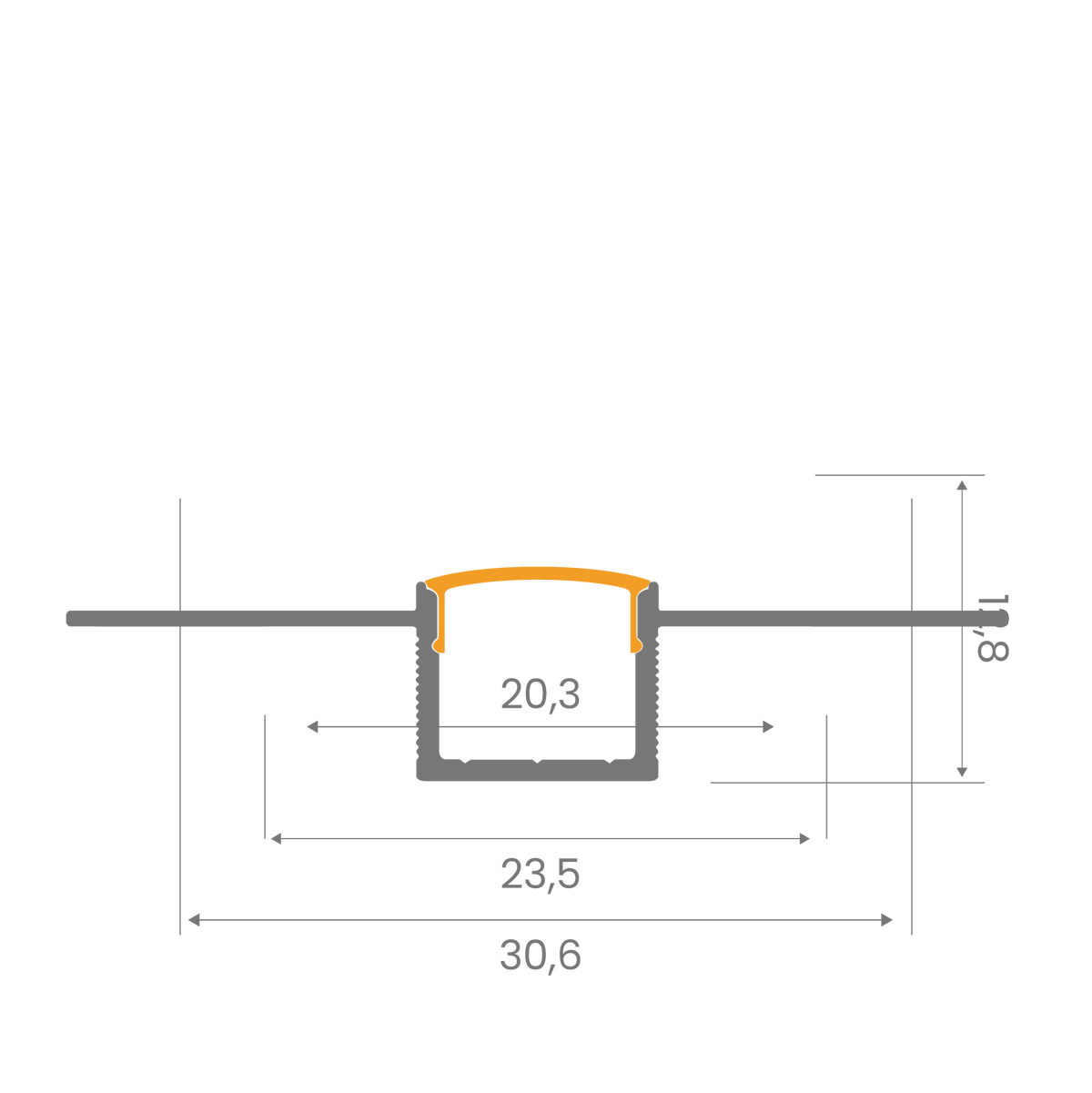 15mm Trimless Sıva Altı (Alçıpan) LED Profil – 1615 ASL
