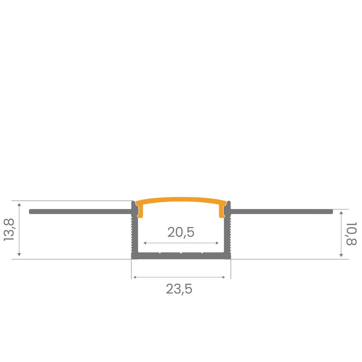 20mm Trimless Sıva Altı (Alçıpan) LED Profil – 1620 ASL
