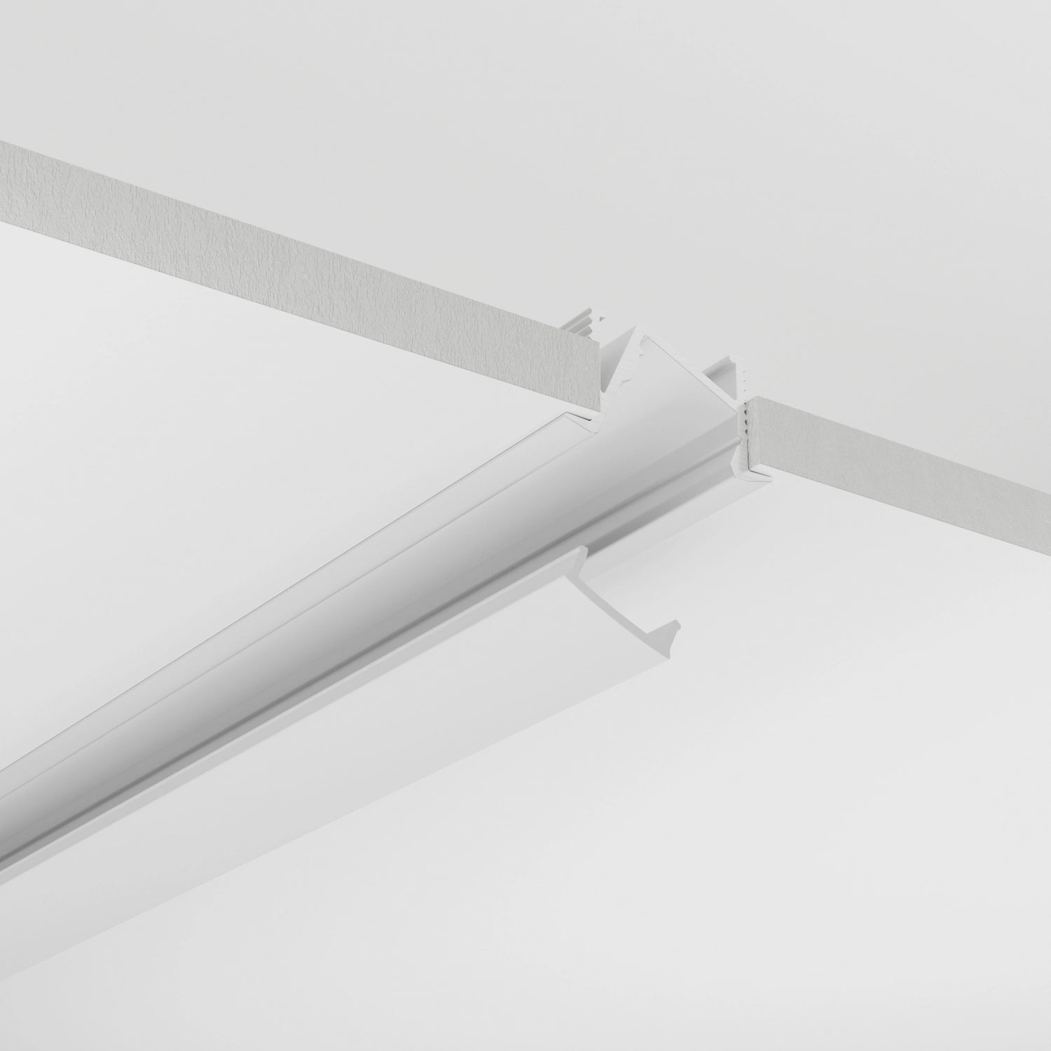 Sıva Altı (Gömme) LED Profilleri - 20mm (Gizli/Açılı) Gömme Raf Altı LED Profil - 1922 ASL - LedProfil