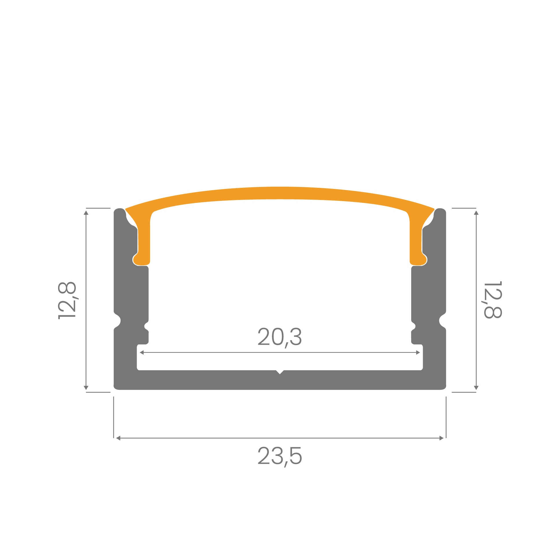 Sıva Üstü Led Profilleri - 20mm Sıva Üstü LED Profil – 1951 ASL - LedProfil