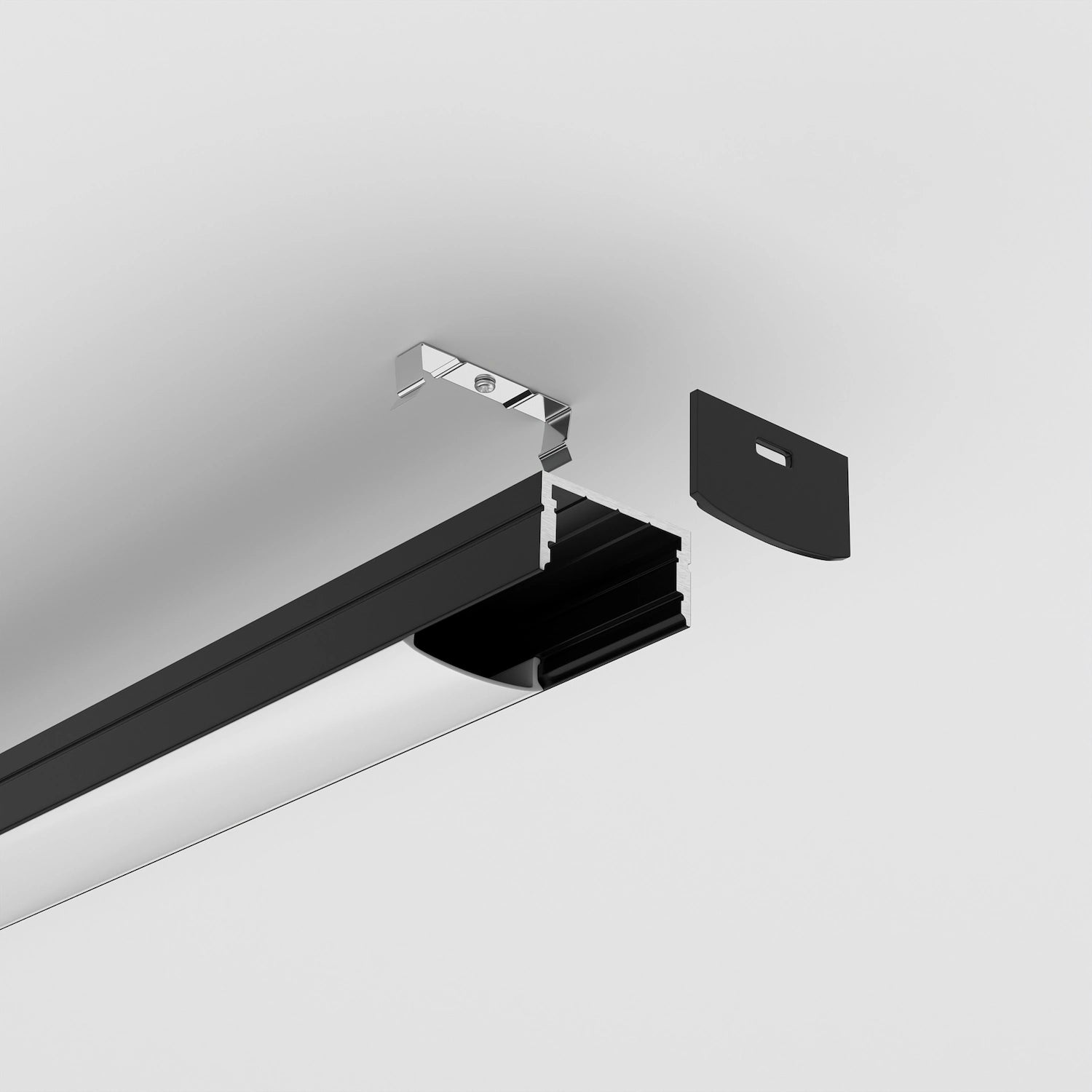 Sıva Üstü Led Profilleri - 20mm Siyah Sıva Üstü LED Profil – 1951S ASL - LedProfil