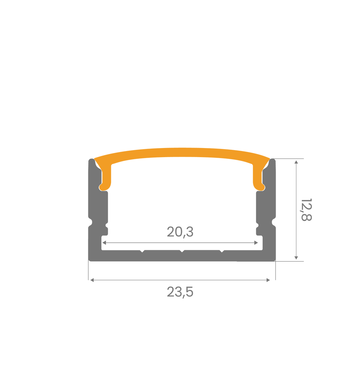 20mm Siyah Sıva Üstü LED Profil – 1951S ASL