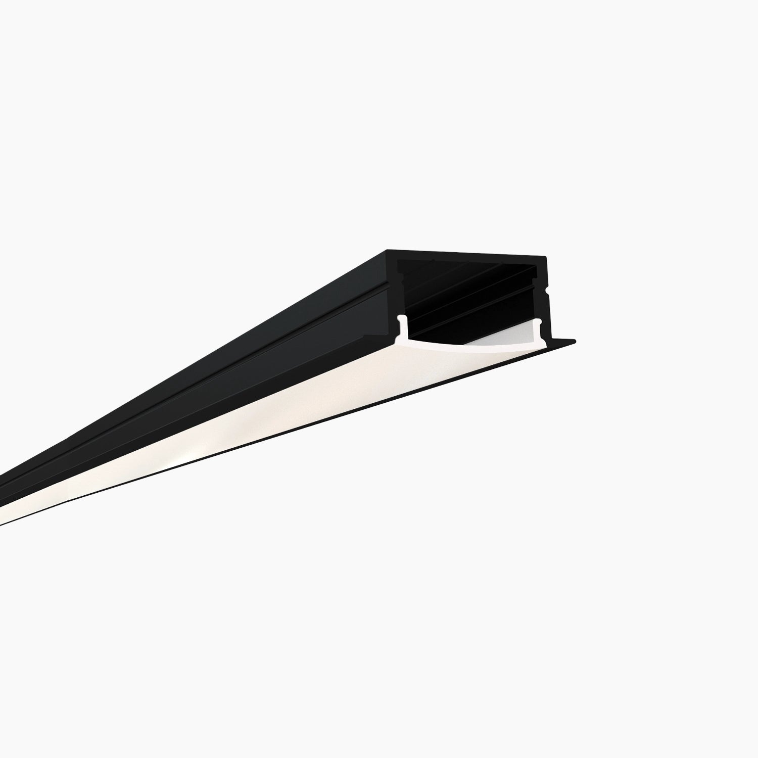 Sıva Altı (Gömme) LED Profilleri - 20mm Siyah Boyalı Sıva Altı LED Profil – 1952S ASL - LedProfil