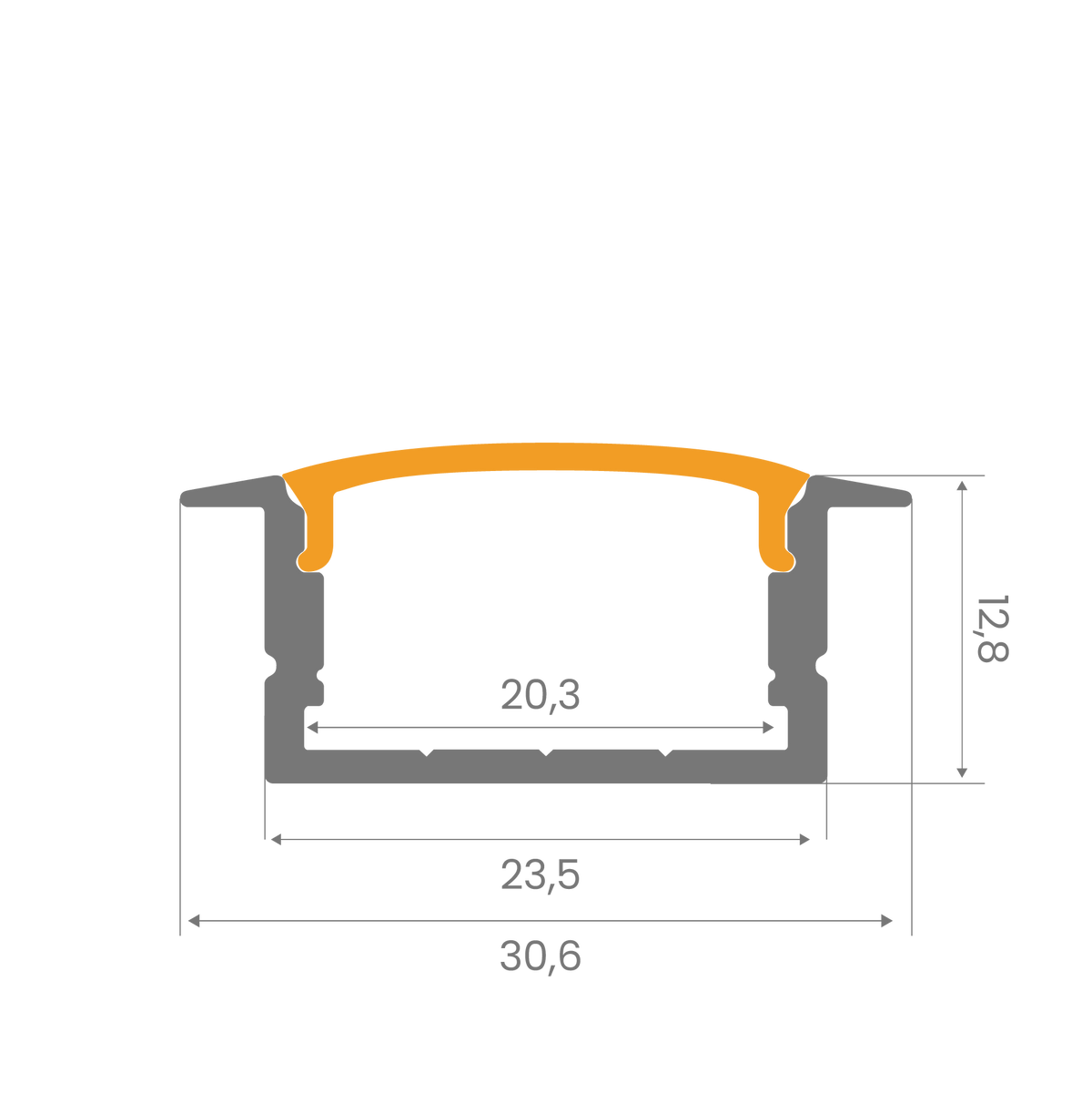 20mm Sıva Altı LED Profil – 1952 ASL