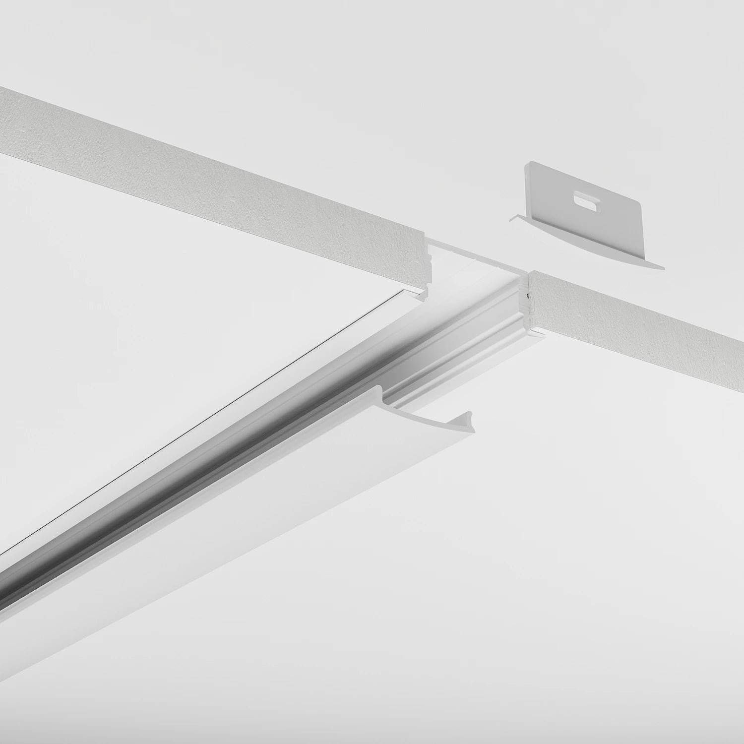 Sıva Altı (Gömme) LED Profilleri - 20mm Beyaz Sıva Altı LED Profil – 1952B ASL - LedProfil