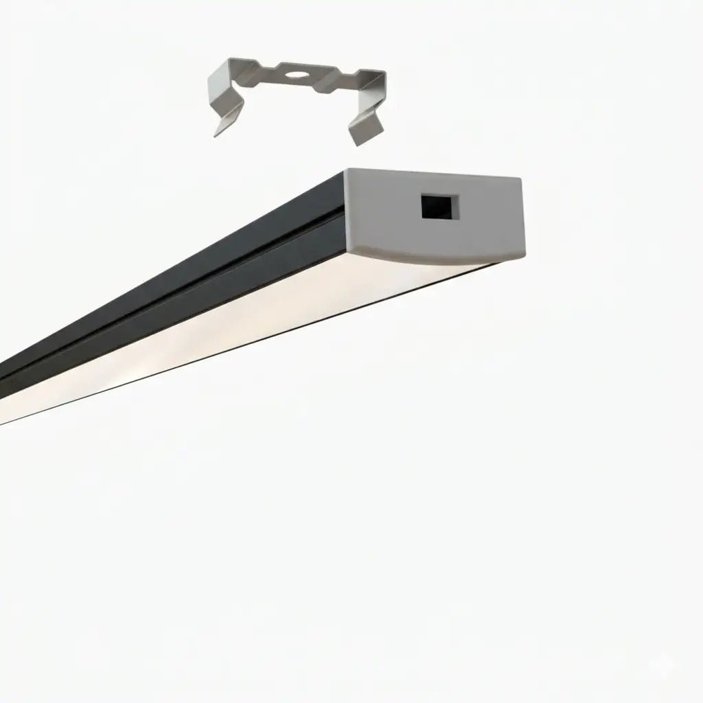 Sıva Üstü Led Profilleri - 20mm Sıva Üstü Siyah Lineer LED Profil – 1955S ASL - LedProfil