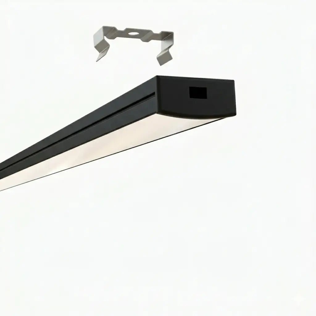 Sıva Üstü Led Profilleri - 20mm Sıva Üstü Siyah Lineer LED Profil – 1955S ASL - LedProfil