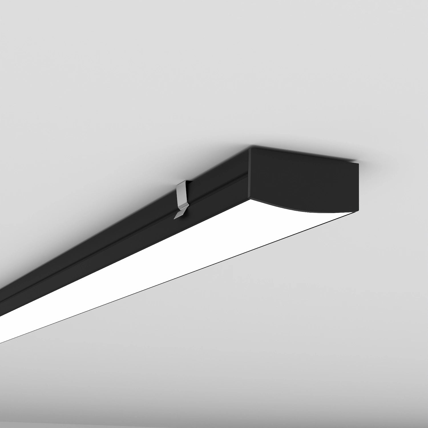 Sıva Üstü Led Profilleri - 20mm Sıva Üstü Siyah Lineer LED Profil – 1955S ASL - LedProfil