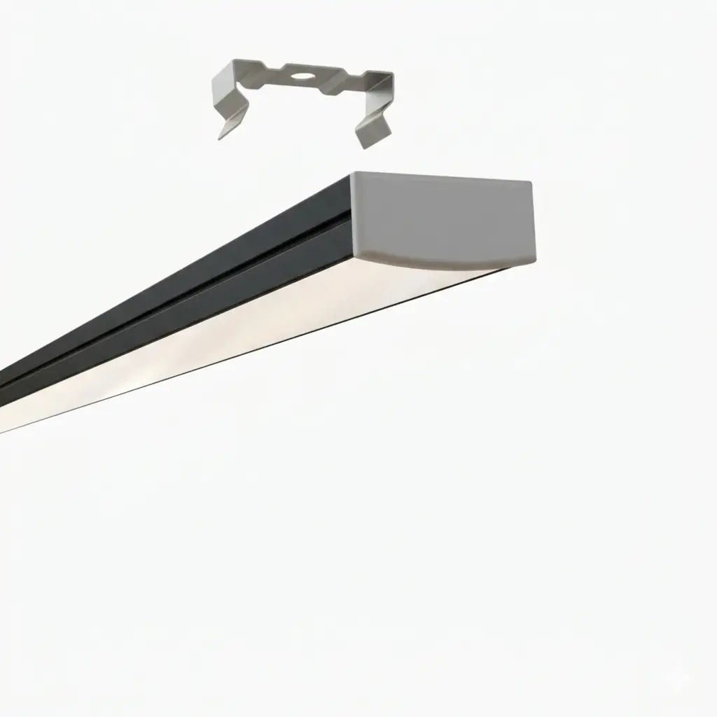 Sıva Üstü Led Profilleri - 20mm Sıva Üstü Siyah Lineer LED Profil – 1955S ASL - LedProfil