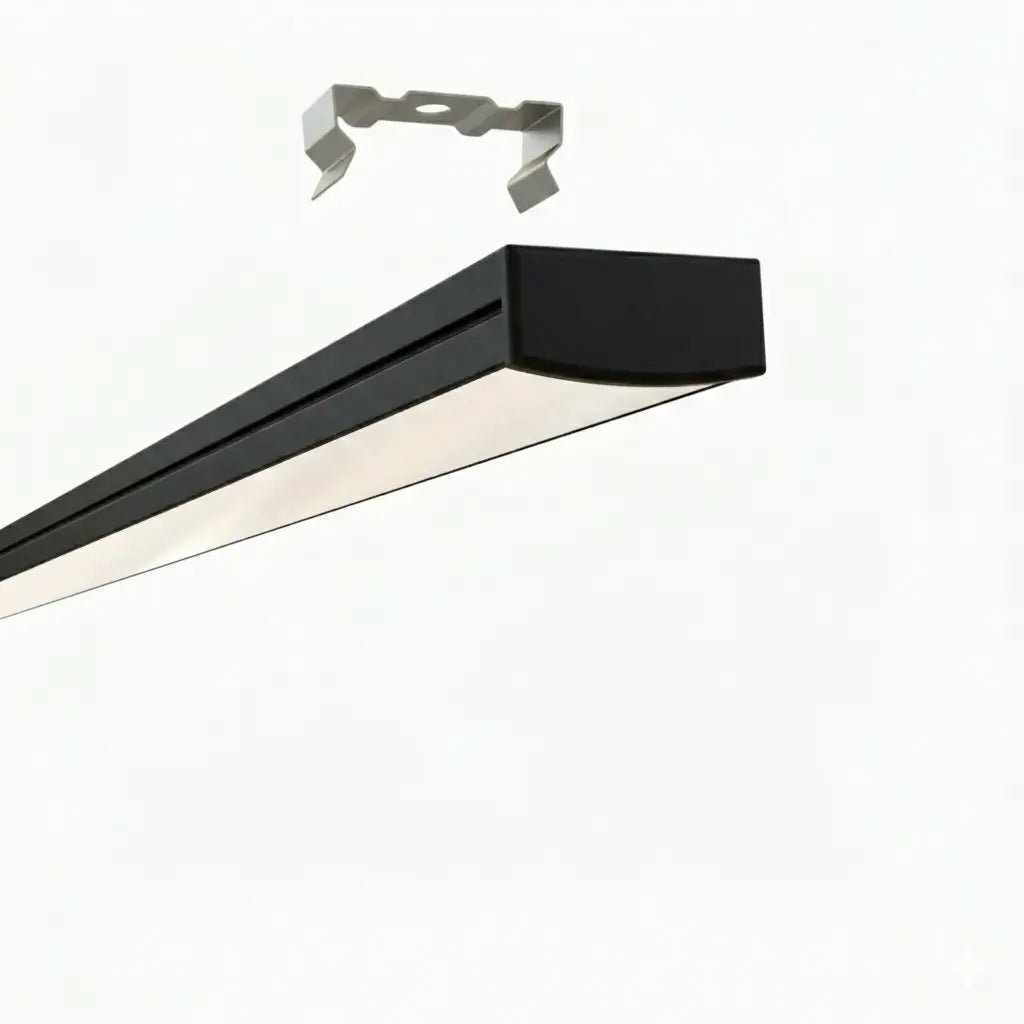 Sıva Üstü Led Profilleri - 20mm Sıva Üstü Siyah Lineer LED Profil – 1955S ASL - LedProfil