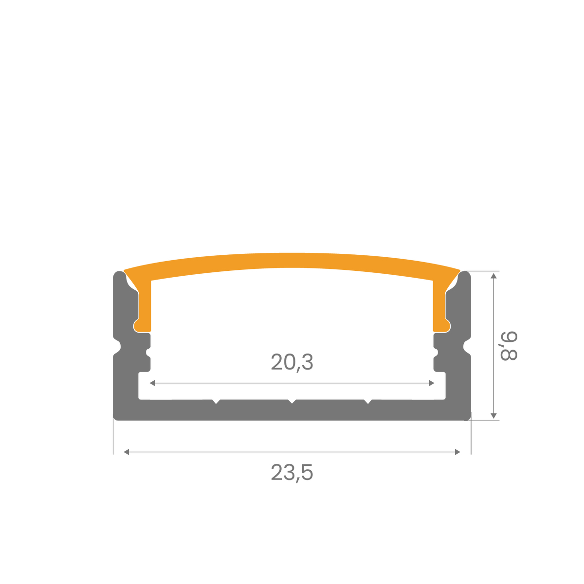20mm Sıva Üstü Lineer LED Profil – 1955 ASL