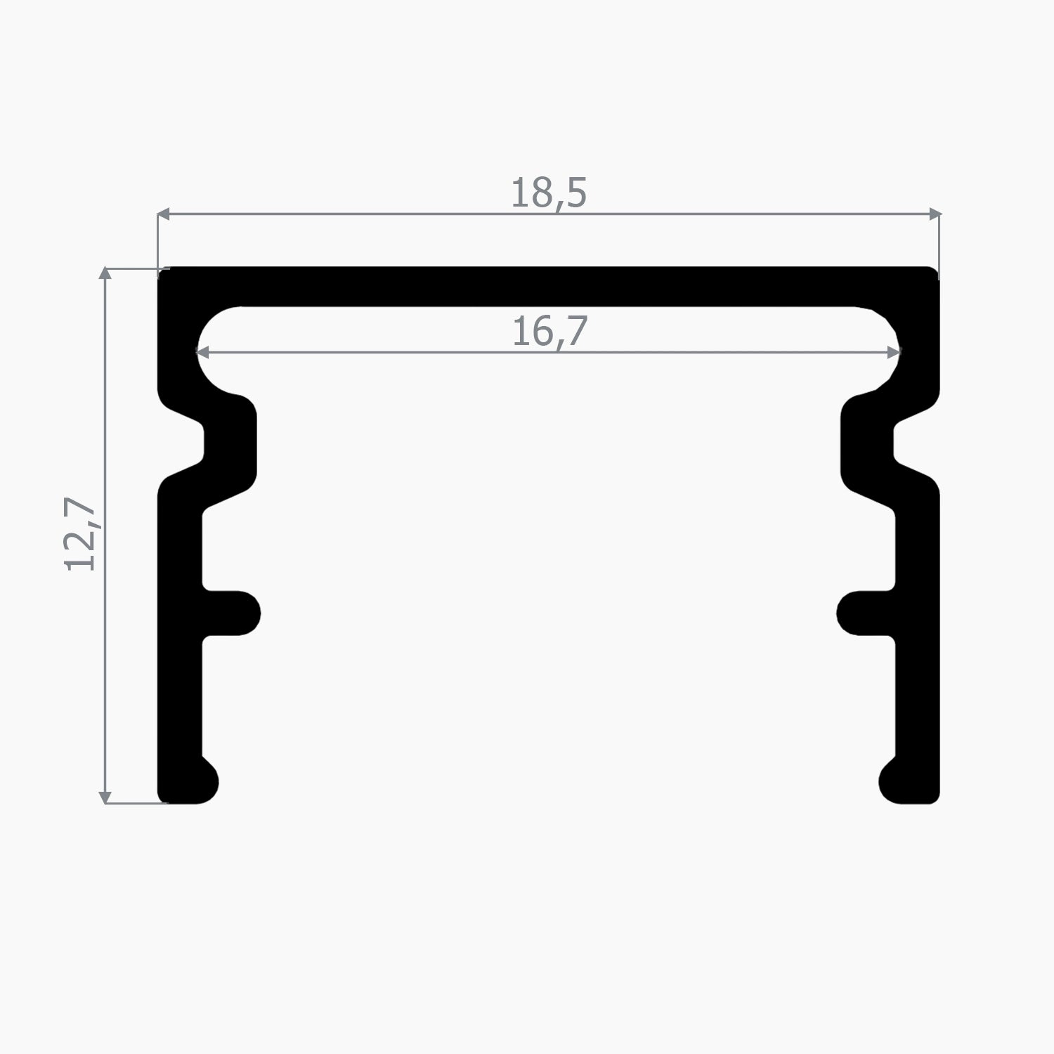 Sıva Üstü Led Profilleri - 18mm Sıva Üstü Alüminyum LED Profil – 1961 ASL - LedProfil