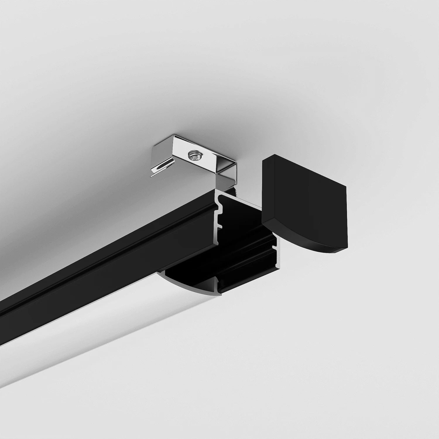 Sıva Üstü Led Profilleri - 18mm Sıva Üstü Siyah LED Profil – 1961S ASL - LedProfil