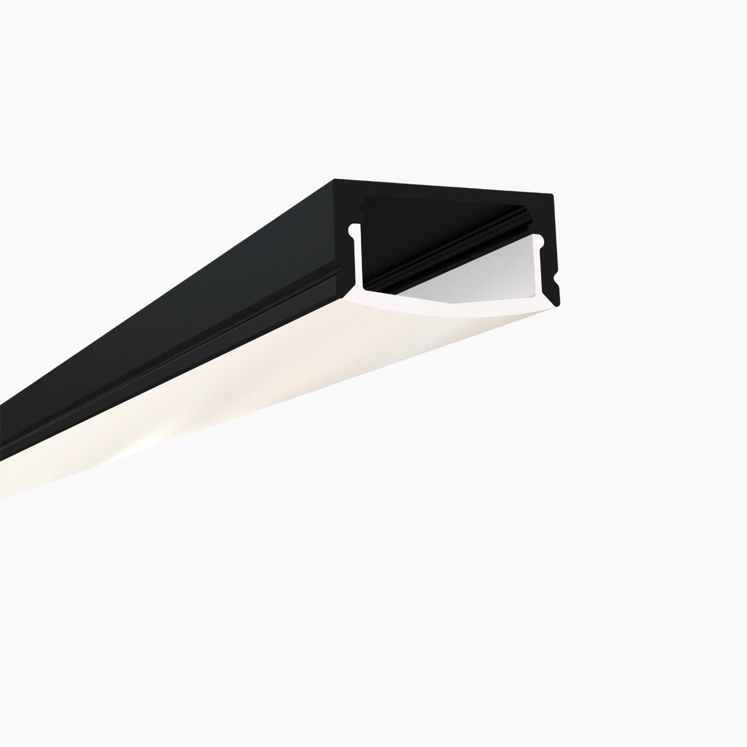 Sıva Üstü Led Profilleri - 17mm Siyah LED Profil 1971S ASL | Yüzeye Montaj Alüminyum Profil - LedProfil