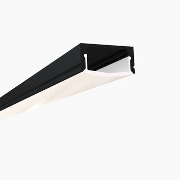 Sıva Üstü Led Profilleri - 17mm Siyah LED Profil 1971S ASL | Yüzeye Montaj Alüminyum Profil - LedProfil