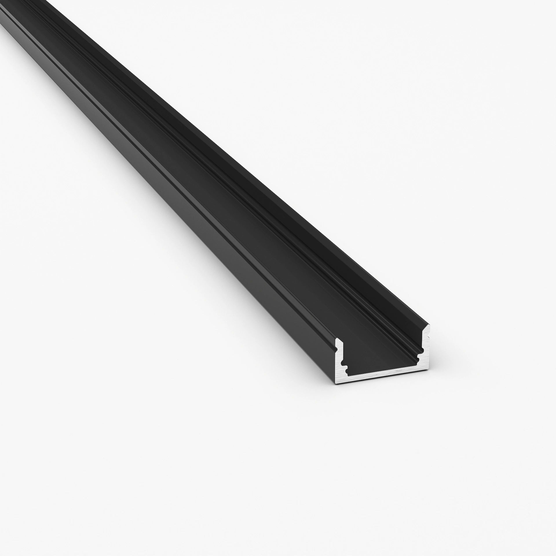 Sıva Üstü Led Profilleri - 17mm Sıva Üstü Siyah LED Profil - 1971S ASL - LedProfil