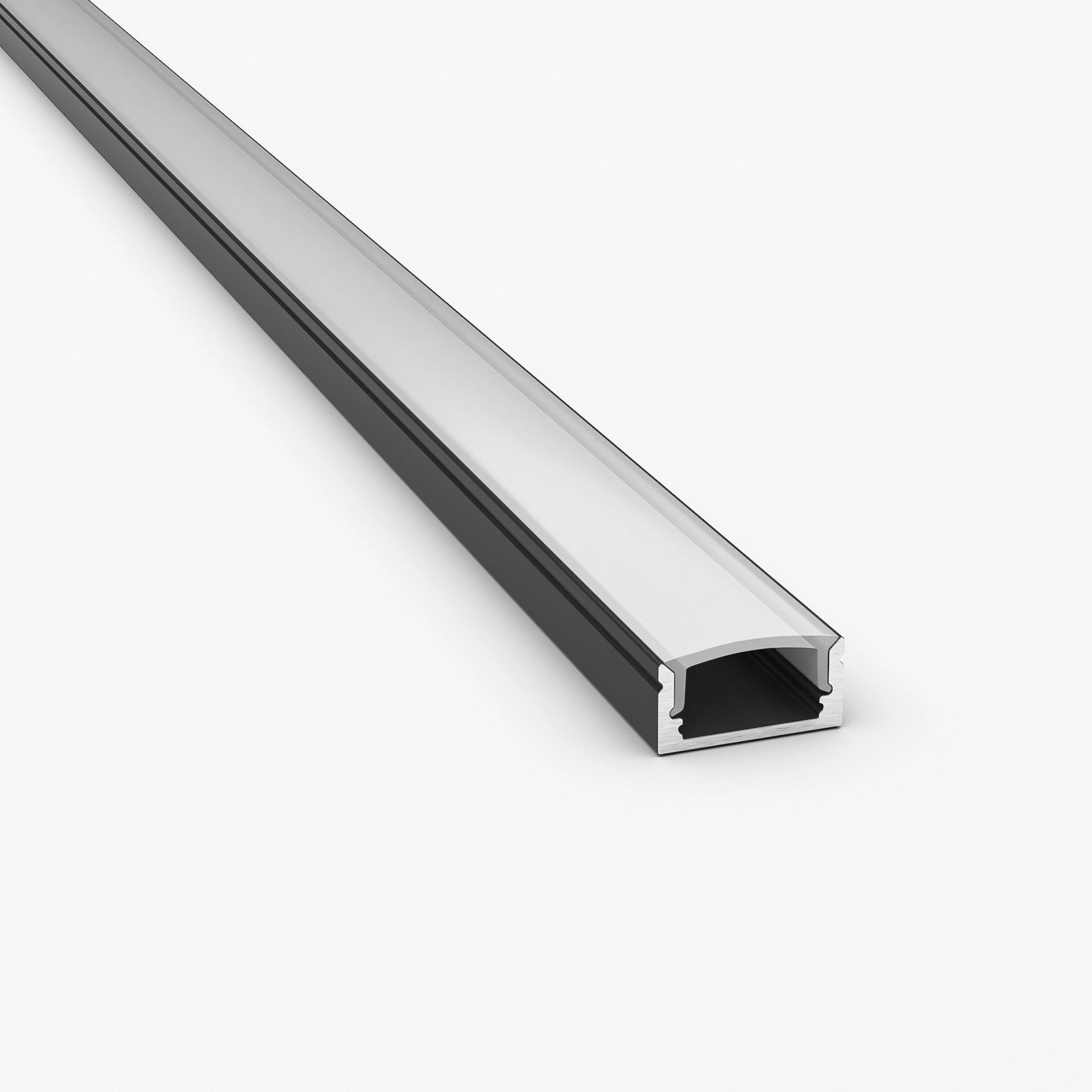 Sıva Üstü Led Profilleri - 17mm Sıva Üstü Siyah LED Profil - 1971S ASL - LedProfil