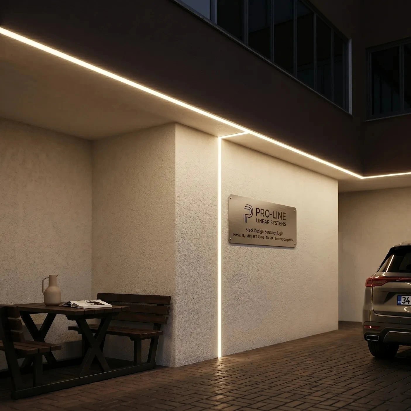 Sıva Üstü Led Profilleri - 17mm Sıva Üstü Siyah LED Profil - 1971S ASL - LedProfil