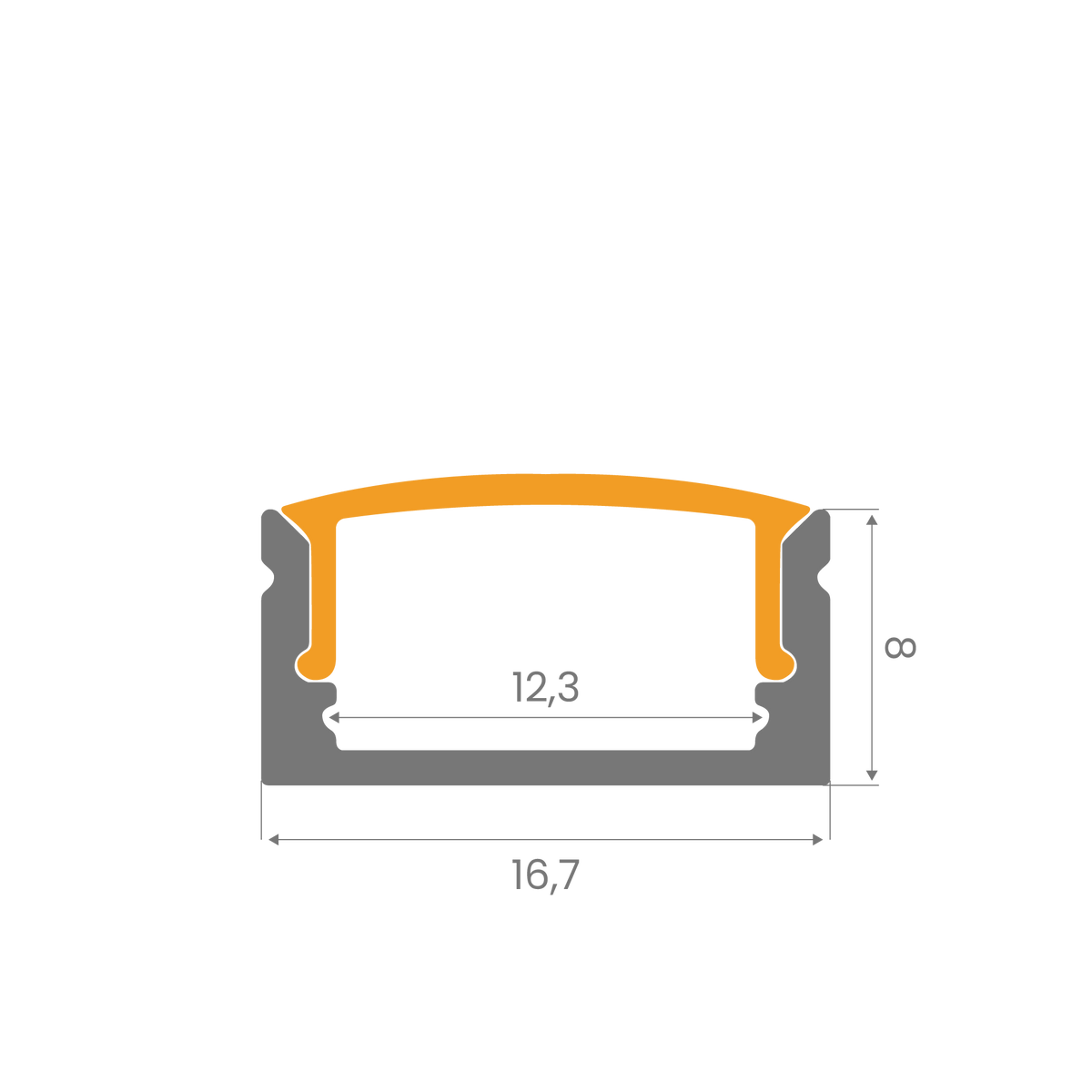 17mm Yüzeye Montaj LED Profil – 1971 ASL