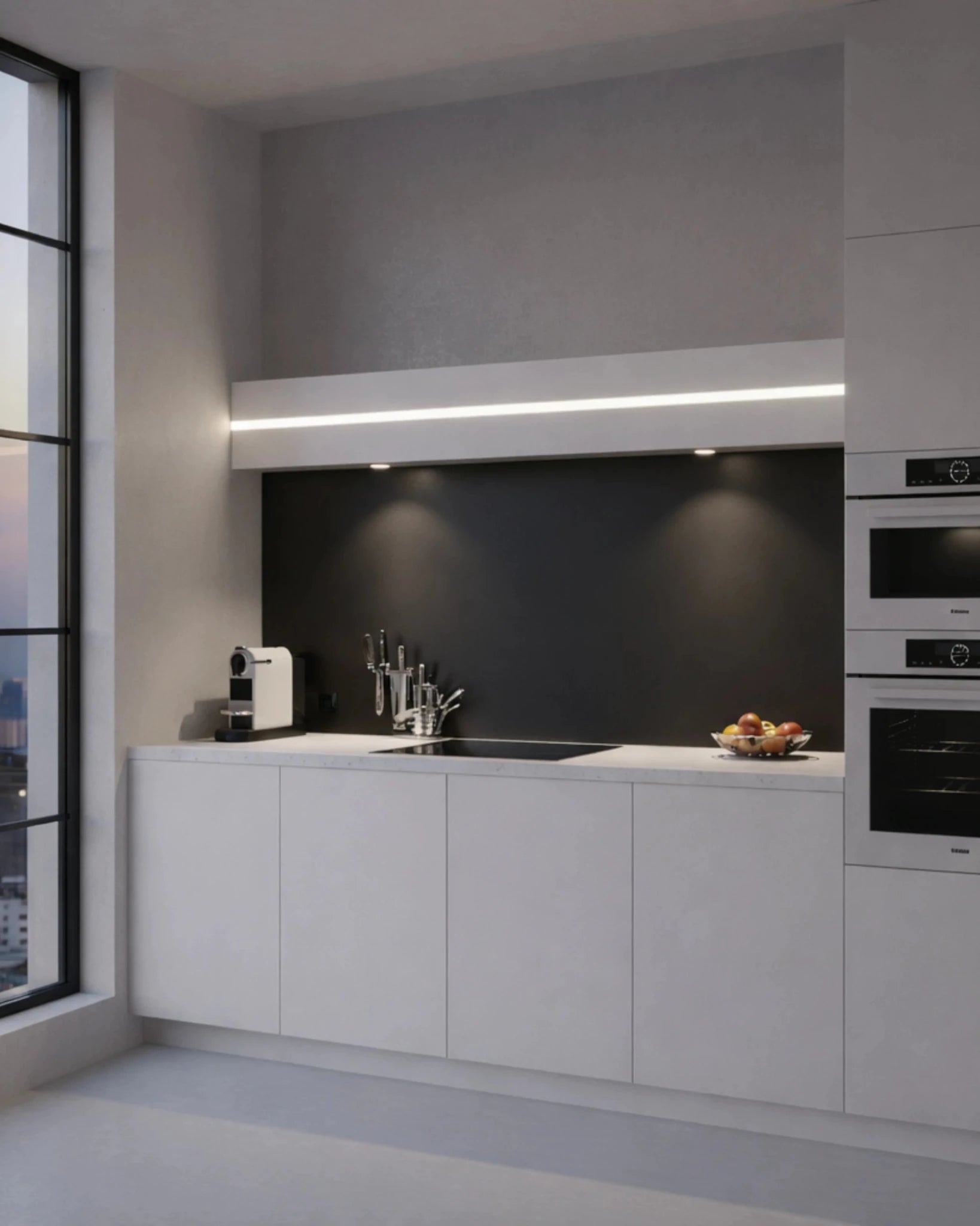 Sıva Altı (Gömme) LED Profilleri - 17mm Beyaz Sıva Altı LED Profil – 1972B ASL - LedProfil