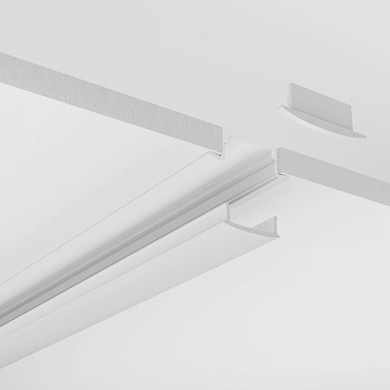 Sıva Altı (Gömme) LED Profilleri - 17mm Beyaz Sıva Altı LED Profil – 1972B ASL - LedProfil