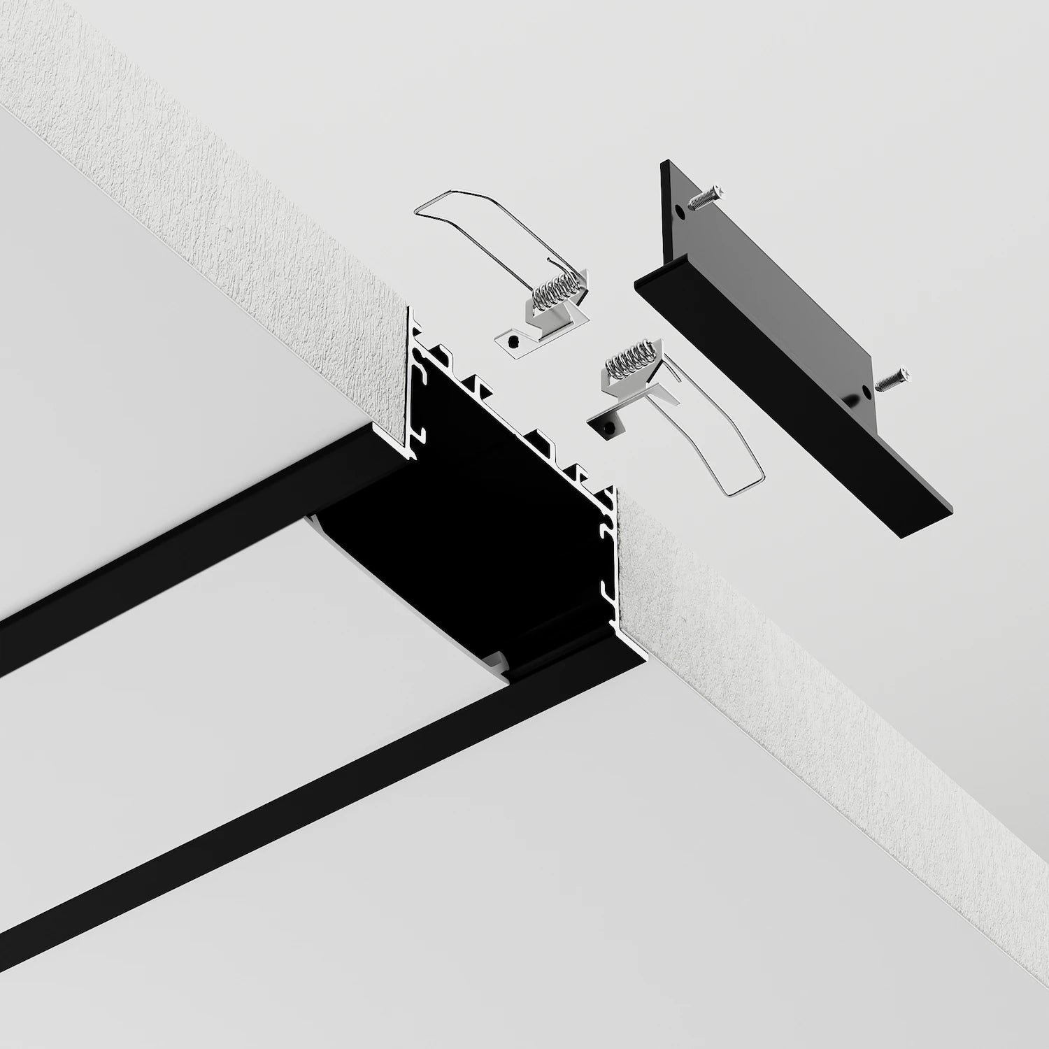 59mm Sıva Altı Lineer Siyah LED Profil- 450S ASL