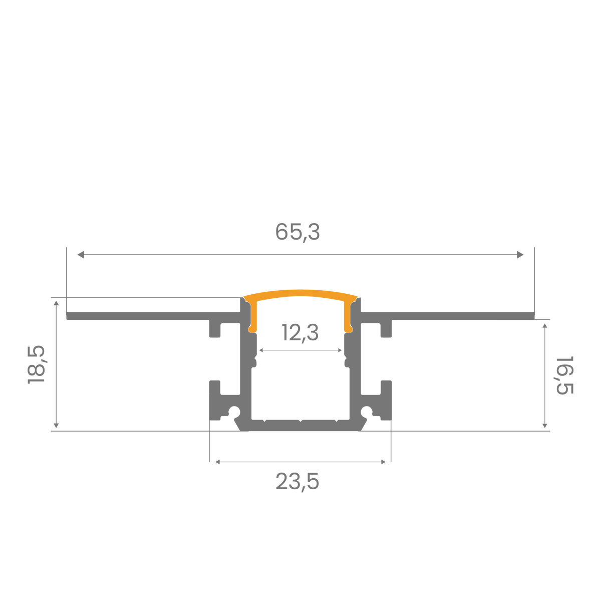 12mm Trimless Sıva Altı (Alçıpan) LED Profil – 615 ASL