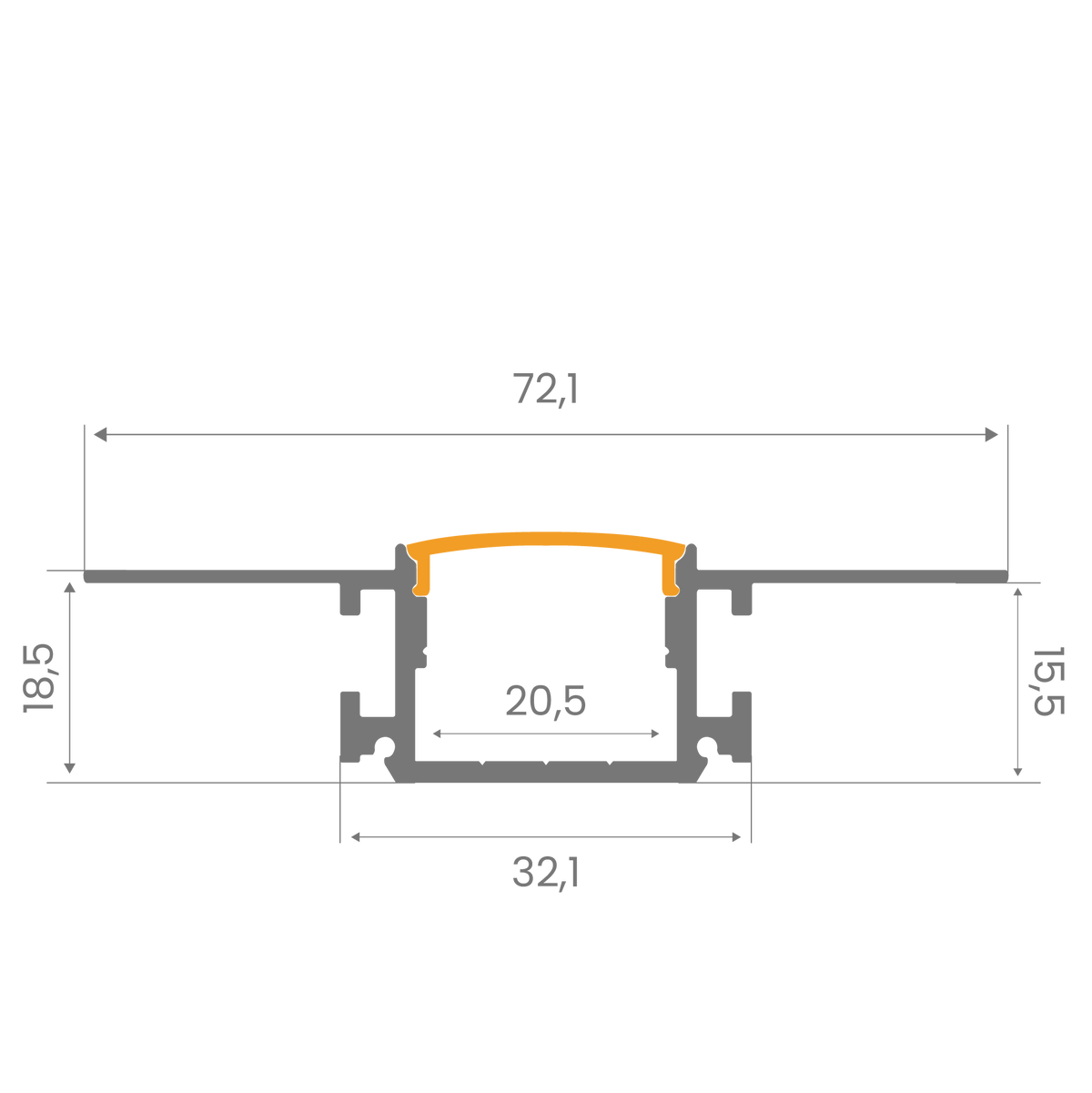 20mm Trimless Sıva Altı LED Profil – 620 ASL
