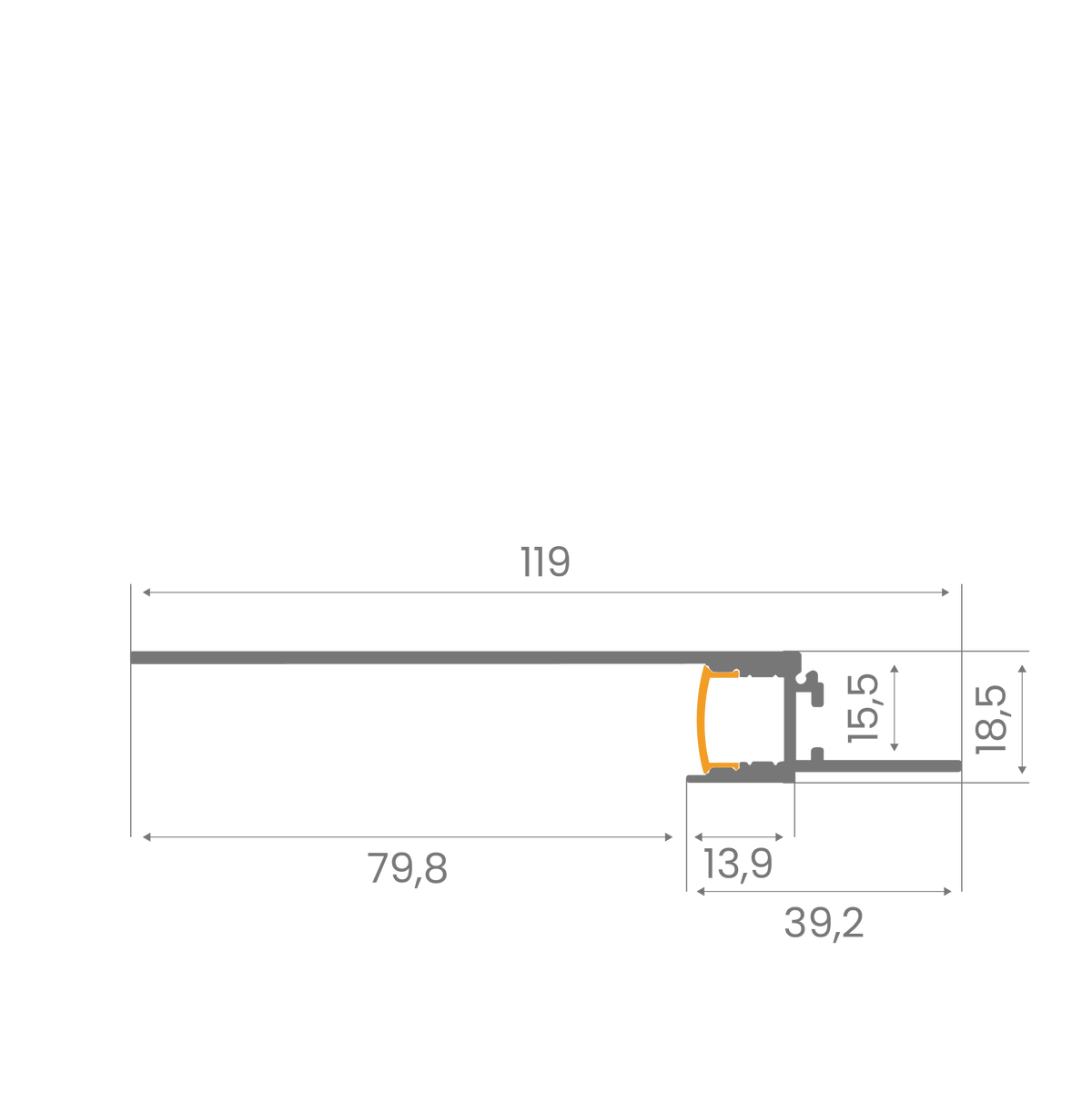 12mm Trimless Sıva Altı Gizli Işık Profili (Koridor) – 650 ASL