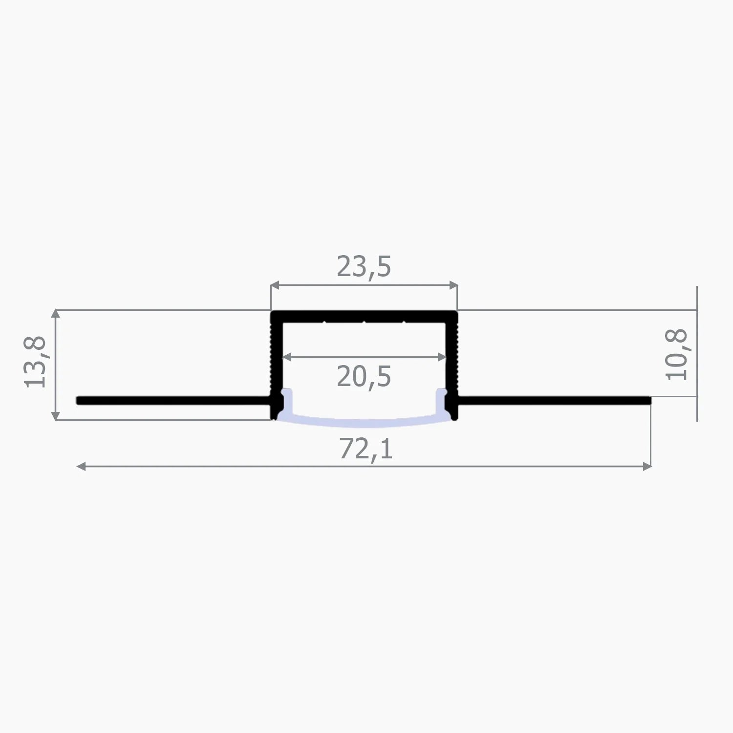 Alçıpan (Trimless) Led Profilleri - Esnek Alçıpan Gömme LED Profil – 820 ASL - LedProfil
