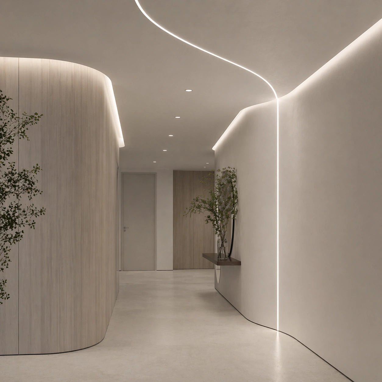 Alçıpan (Trimless) Led Profilleri - Esnek Alçıpan Gömme LED Profil – 820 ASL - LedProfil