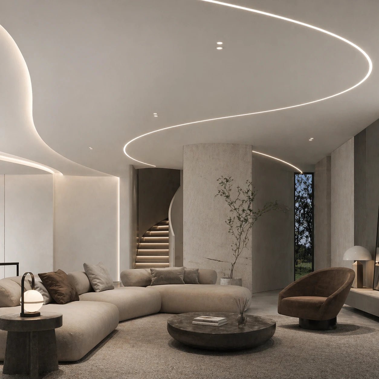 Alçıpan (Trimless) Led Profilleri - Esnek Alçıpan Gömme LED Profil – 820 ASL - LedProfil