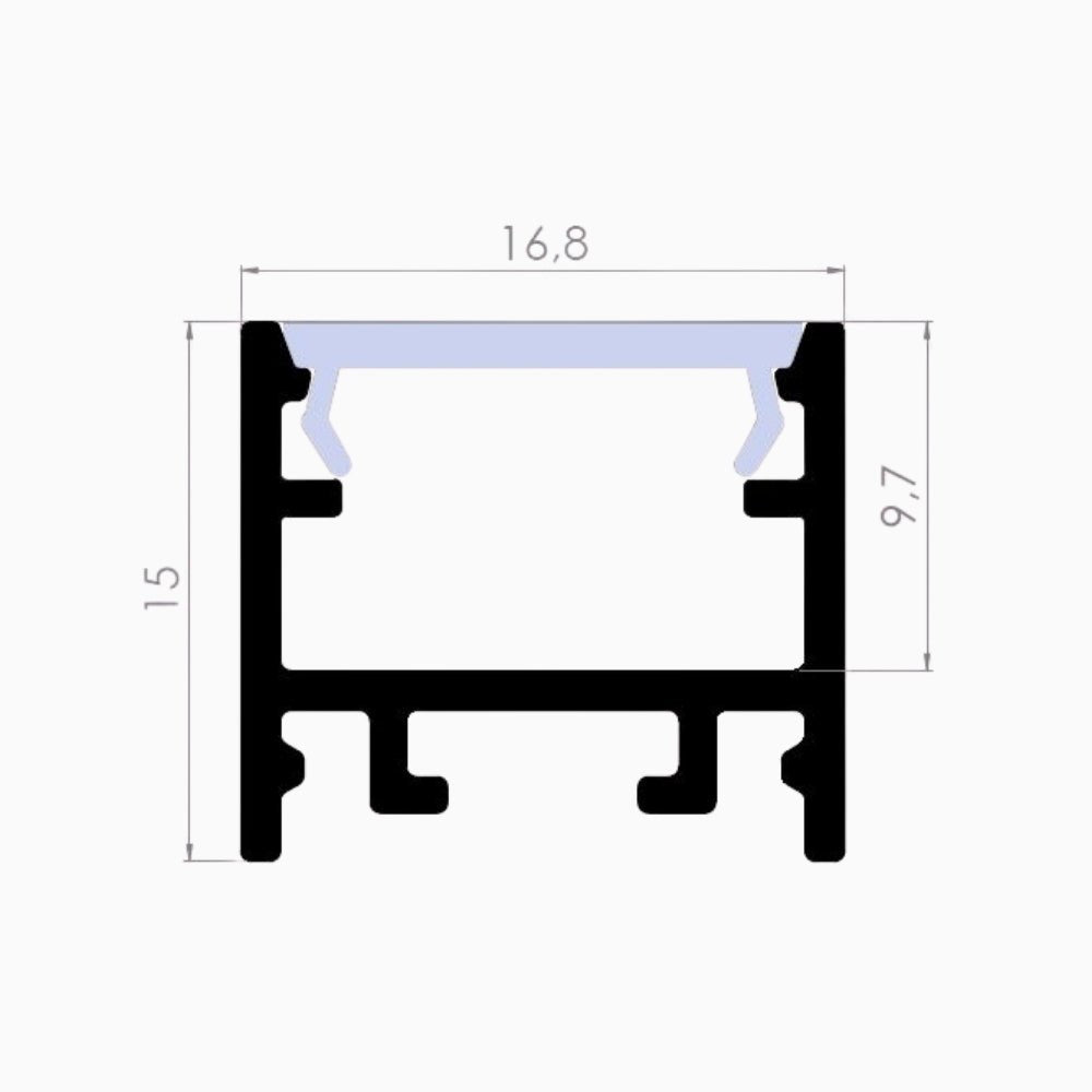Sıva Üstü Led Profilleri - 17mm Beyaz Zemine Montaj LED Kanalı – 915B ASL - LedProfil