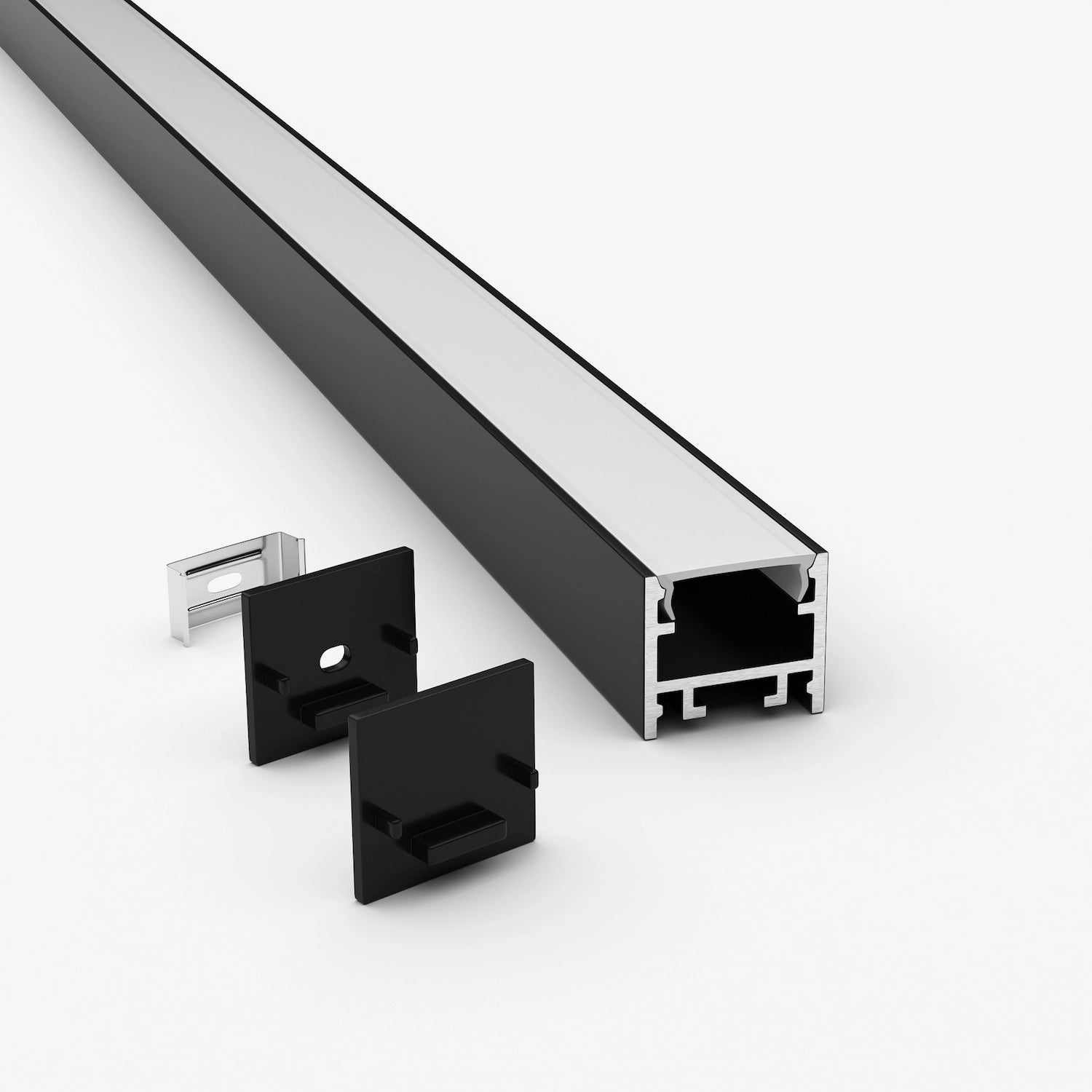 Sıva Üstü Led Profilleri - 17mm Siyah Zemine Montaj LED Kanalı – 915S ASL - LedProfil