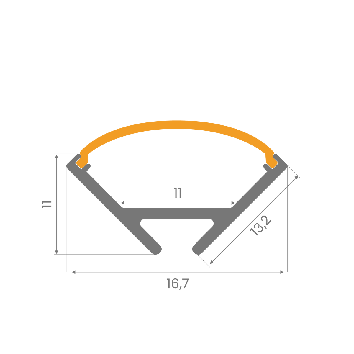 11mm Raf Altı Köşe LED Profil – 964 ASL