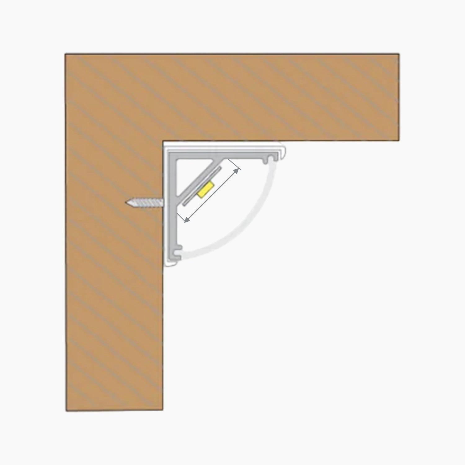 Köşe (Açılı) Led Profilleri - 11mm Raf Altı Köşe LED Profil – 964 ASL - LedProfil