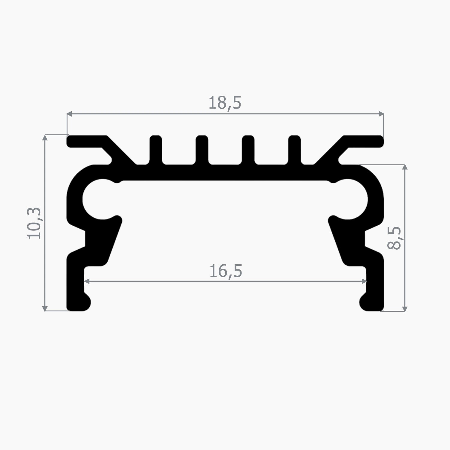 Sıva Üstü Led Profilleri - 18mm Düşük Profilli Alüminyum LED Kanal – 967 ASL - LedProfil