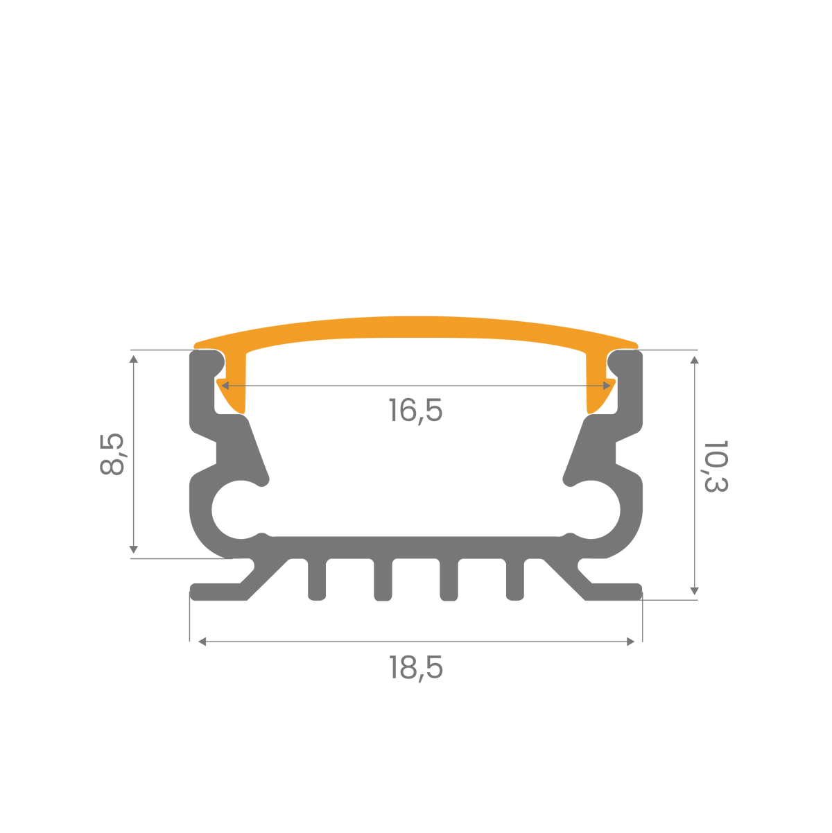18mm Düşük Profilli LED Kanal – 967 ASL