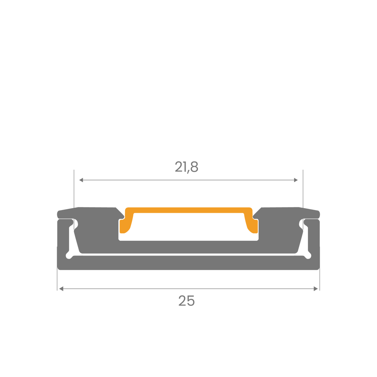 22mm Mini Lineer LED Profil - 968-969 ASL