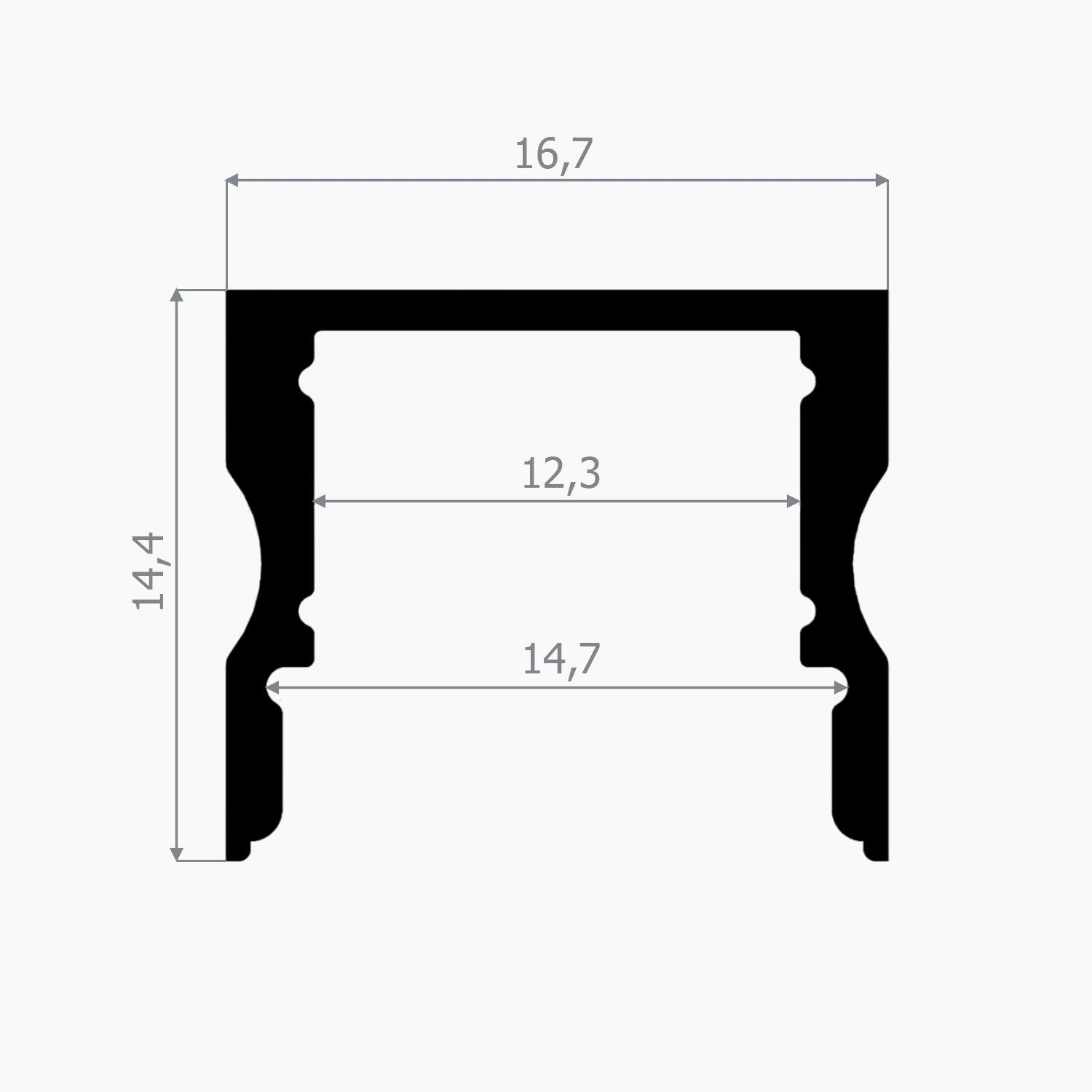 Sıva Üstü Led Profilleri - 17mm Yüzeye Montaj Alüminyum LED Profil – 971 ASL - LedProfil