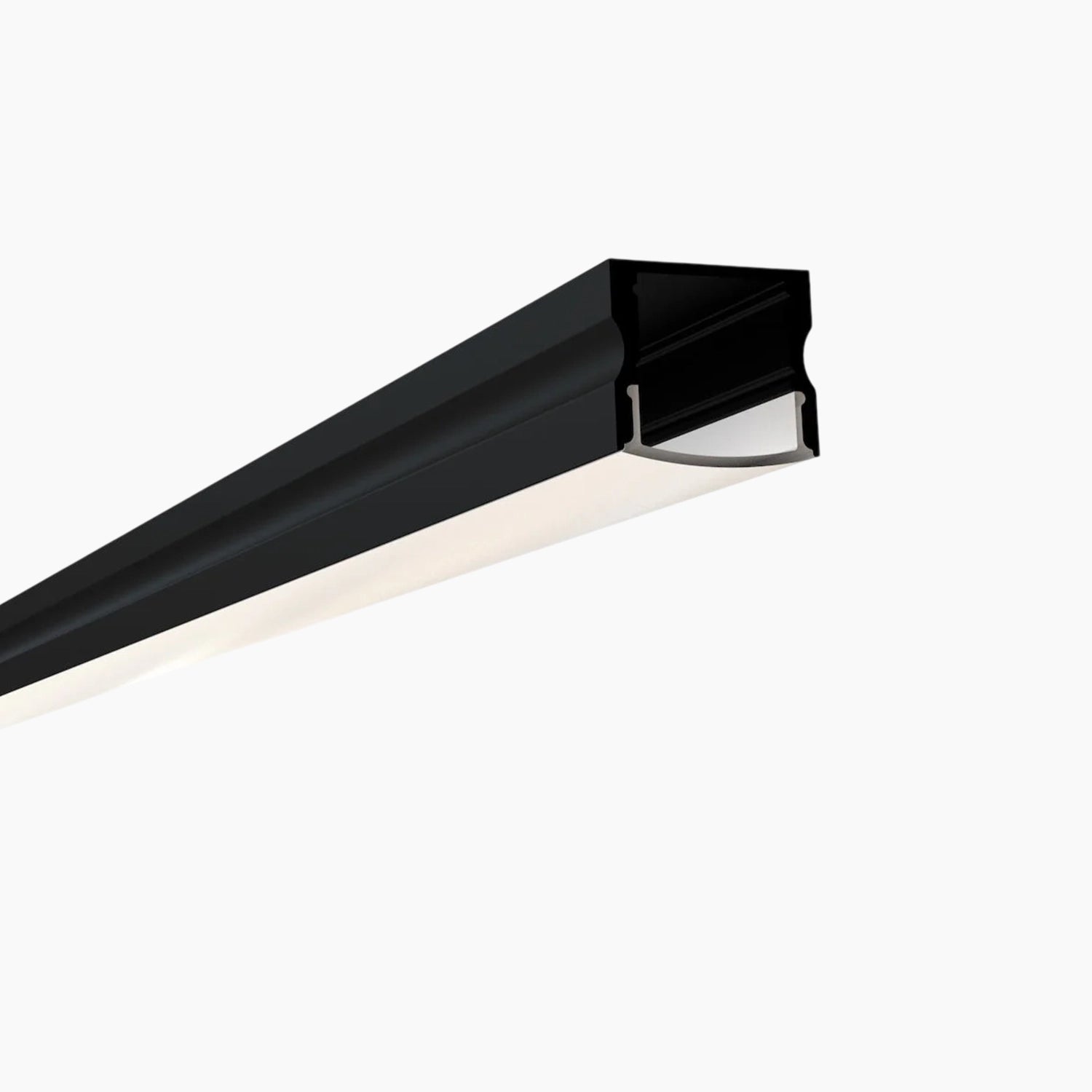 Sıva Üstü Led Profilleri - 17mm Siyah Boyalı Yüzeye Montaj LED Profil – 971S ASL - LedProfil