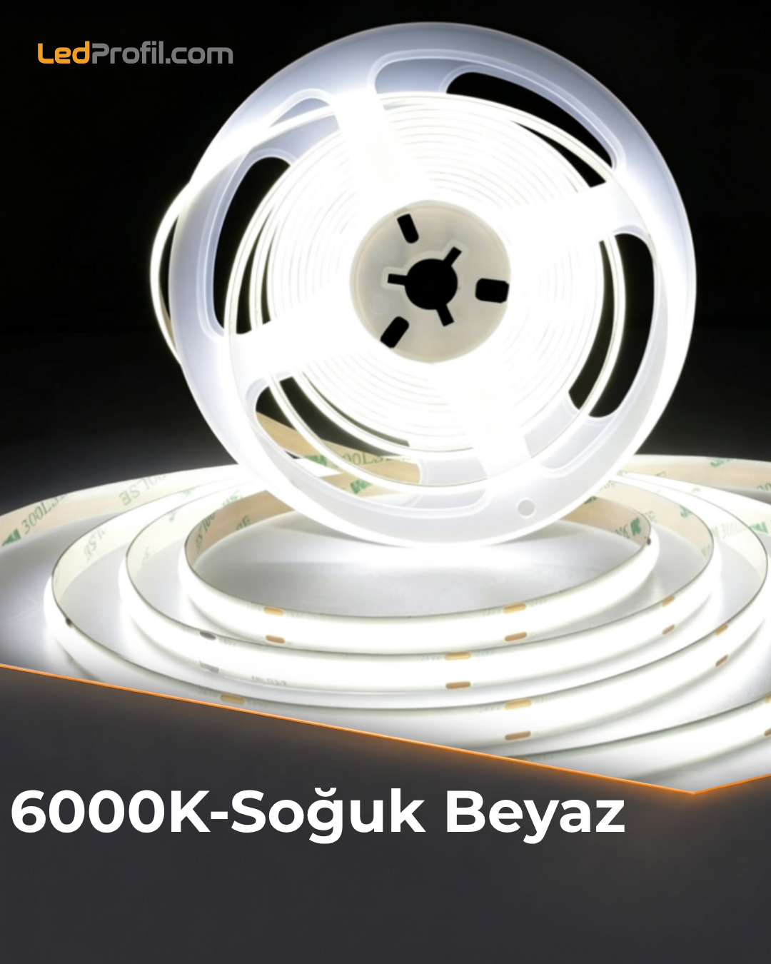 24V COB Şerit LED 5 Metre İç Mekan – 6000K Soğuk Beyaz