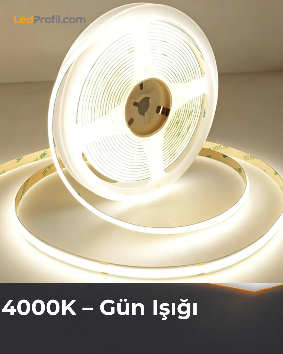24V COB Şerit LED 5 Metre  İç Mekan – 4000K Gün Işığı