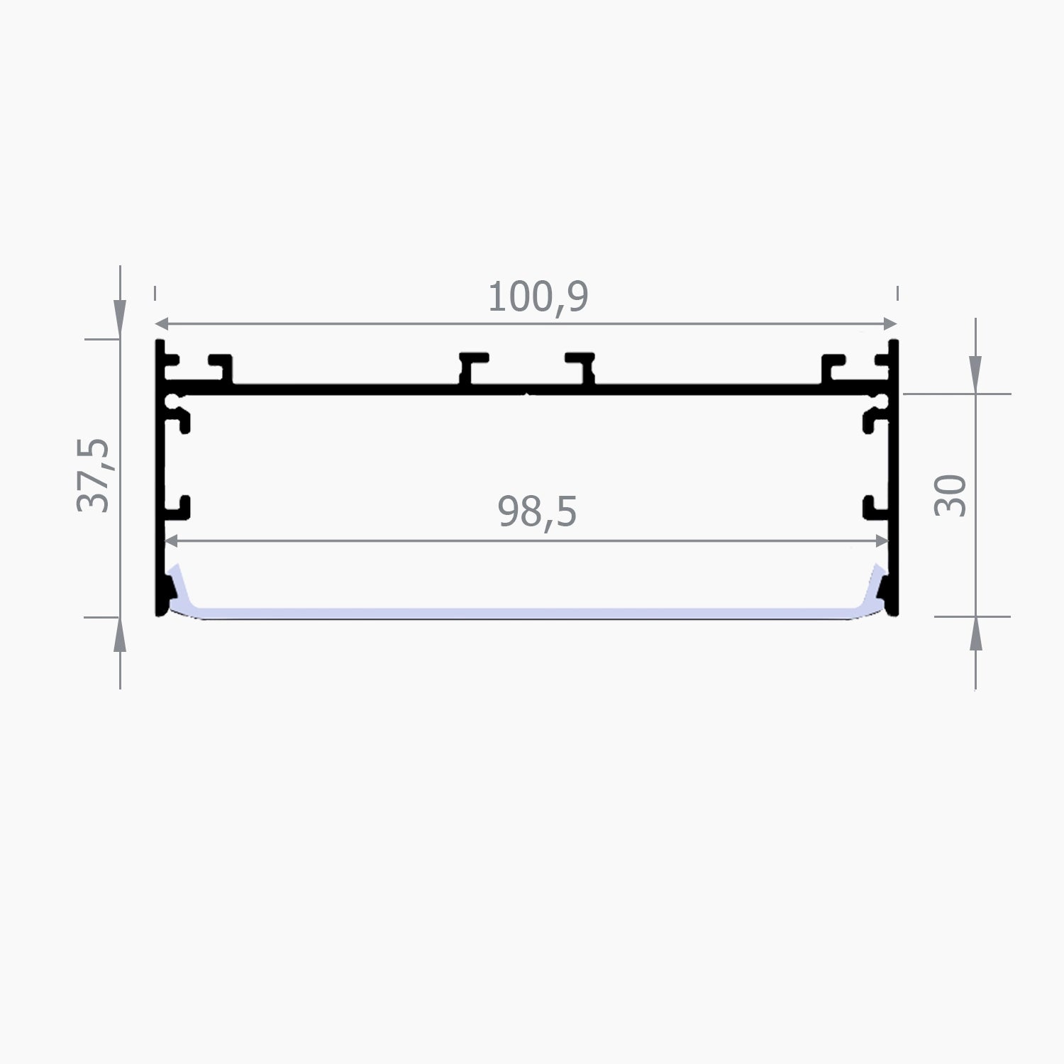 Sarkıt (Lineer) Aydınlatma Profilleri - 100mm Lineer LED Profil – 1100 ASL - LedProfil