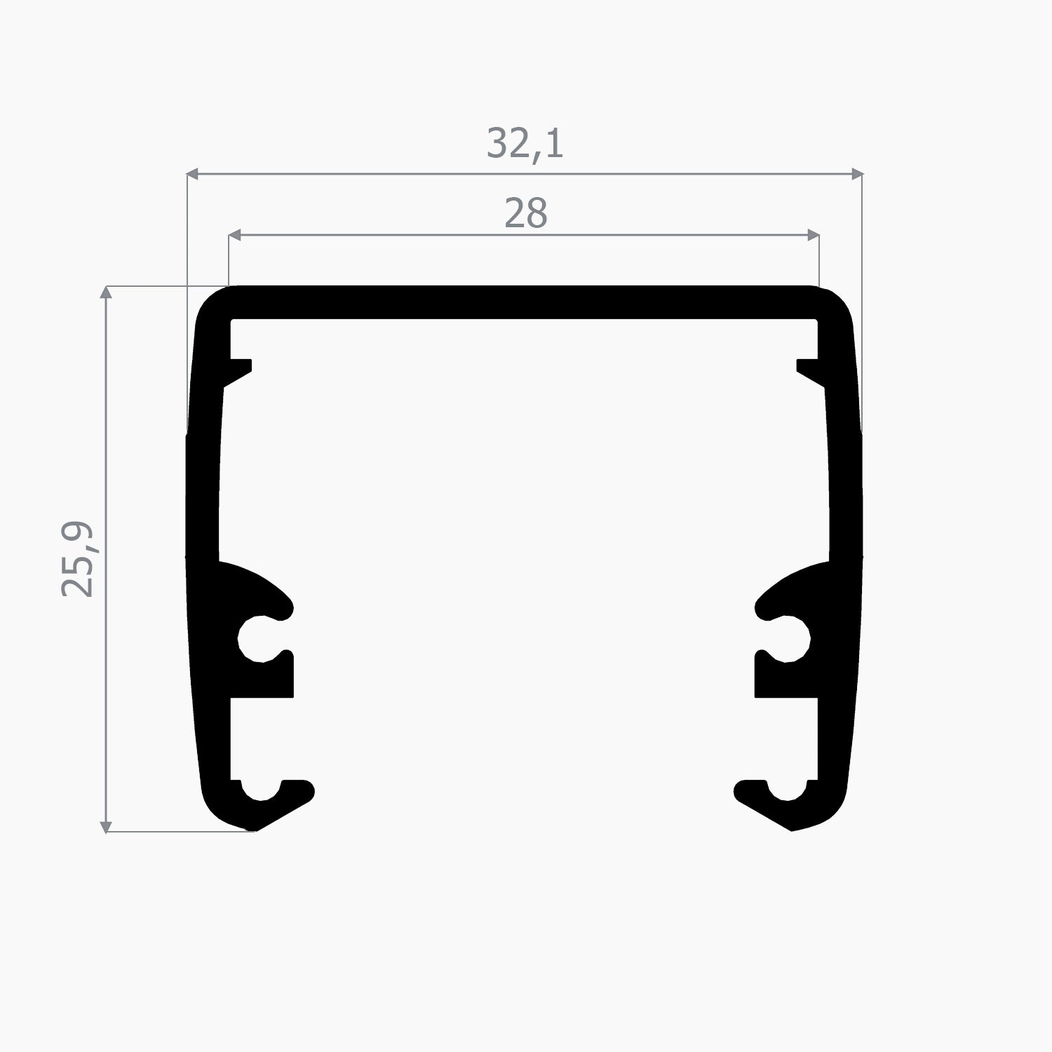 Özel Uygulama Led Profilleri - 32mm Yüzeye Montaj LED Profil – 411 ASL - LedProfil