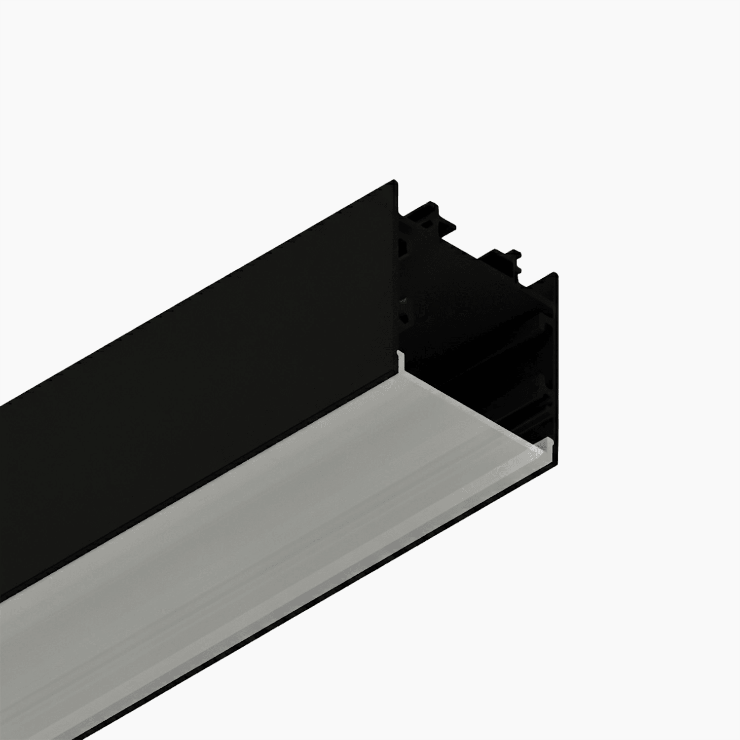 Sıva Altı (Gömme) LED Profilleri - 37mm Siyah Lineer Armatür LED Profil – 435S ASL - LedProfil