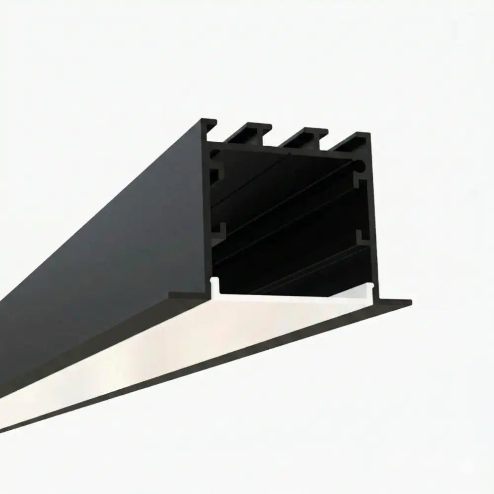 Sıva Altı (Gömme) LED Profilleri - 36mm Kare Kesit Lineer Siyah LED Profil - 440S ASL - LedProfil