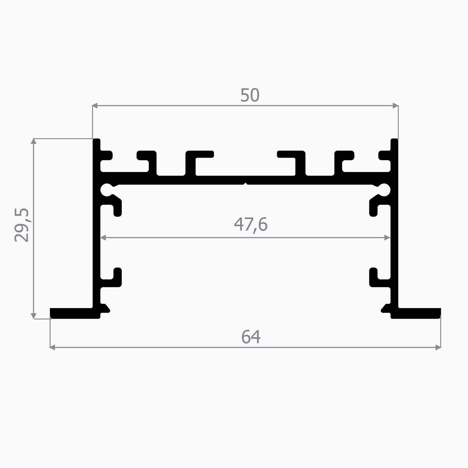 Lineer Aydınlatma Profilleri - 59mm Sıva Altı Lineer LED Profil - 450 ASL - LedProfil